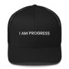 I Am Progress Black Hat with White Lettering
