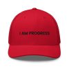 I Am Progress RED Hat with Black Lettering