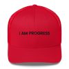 I Am Progress RED Hat with Black Lettering