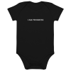 I Am Progress Organic Cotton Baby Bodysuit (Black)