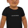 I Am Progress Organic Cotton Baby Bodysuit (Black)