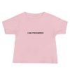 Baby I Am Progress Tee (Pink/Black) with I Am Progress black text.