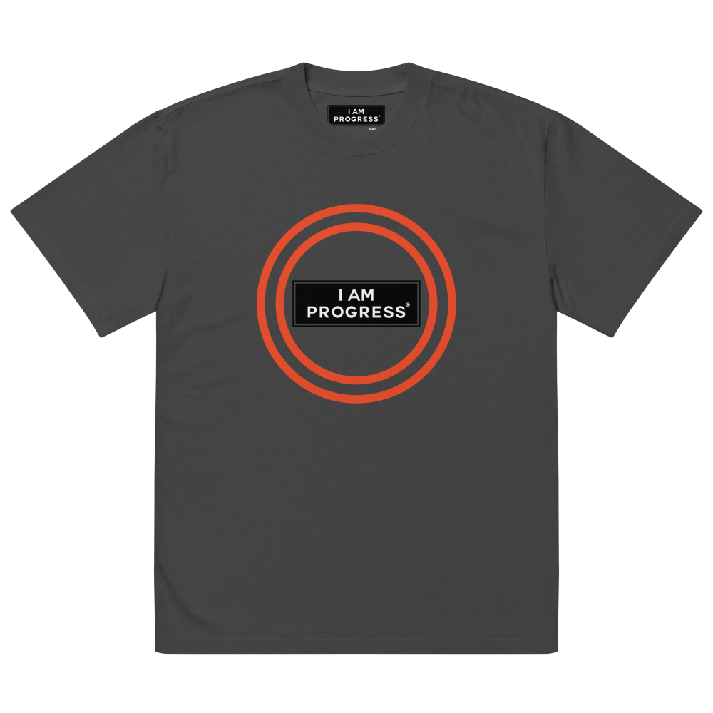 I Am Progress® Oversized Blessed Graphic T-Shirt (Faded Black)