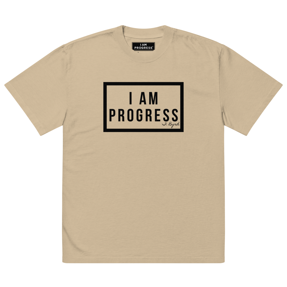oversized-faded-t-shirt-faded-khaki-front-669a909f1b53c.png I Am Progress® Oversized | Fearfully Made | T-Shirt