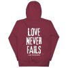 unisex-premium-hoodie-maroon-back-668d365ca895e.jpg I Am Progress® 01 Love Never Fails Hoodie | Burgundy