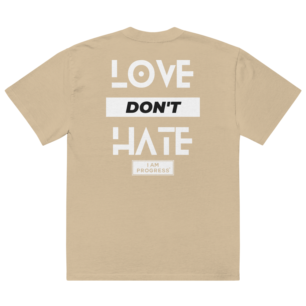 oversized-faded-t-shirt-faded-khaki-back-66be928eaa031.png IAP® Love Don't Hate Oversized T-Shirt